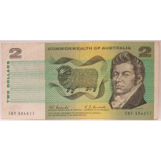 AUSTRALIA 1967 . TWO 2 DOLLARS BANKNOTE . COOMBS / RANDALL
